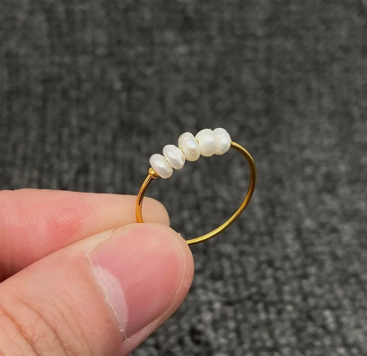 Dainty Pearl Beaded Ring