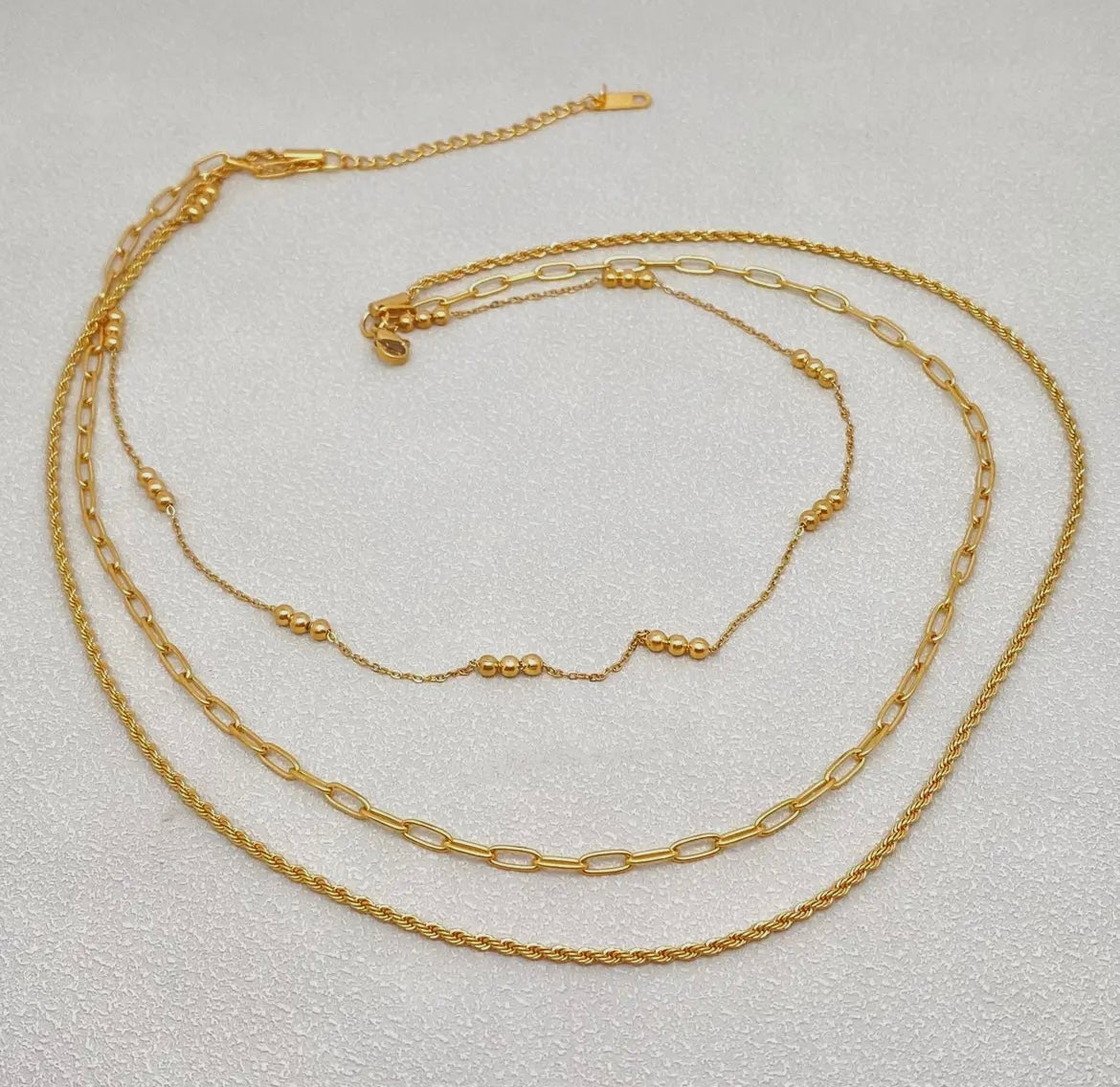 3-Layer Gold Chain Necklace