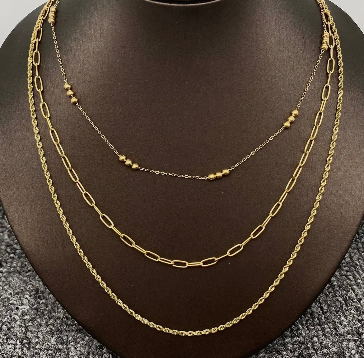 3-Layer Gold Chain Necklace