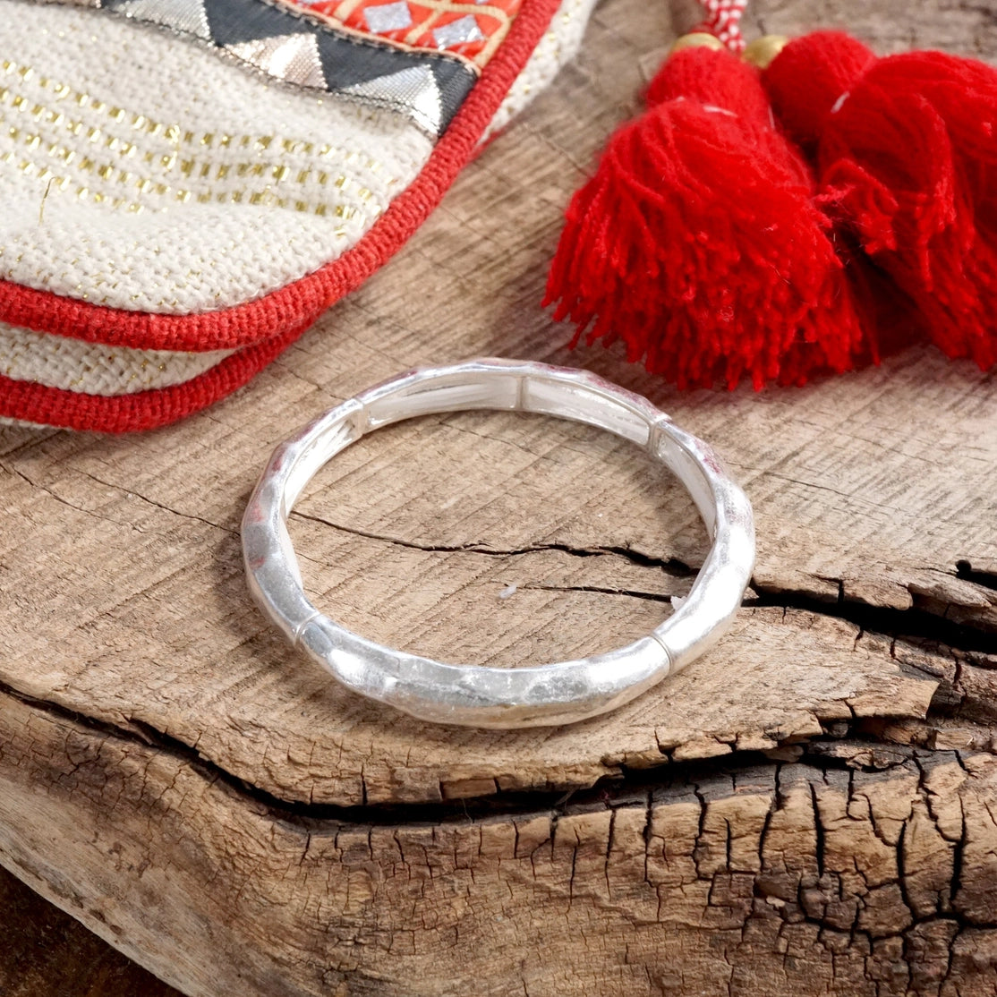 Silver Boho Bangle