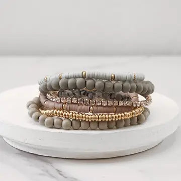Gray Tones Bracelet Stack
