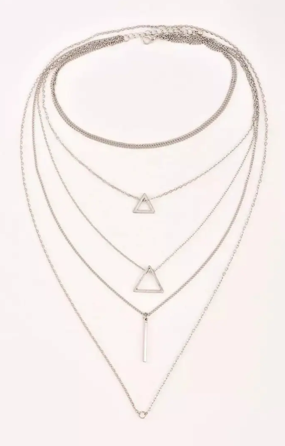 Silver Boho Layered Necklace