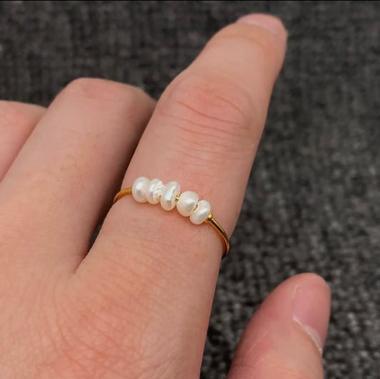 Dainty Pearl Beaded Ring
