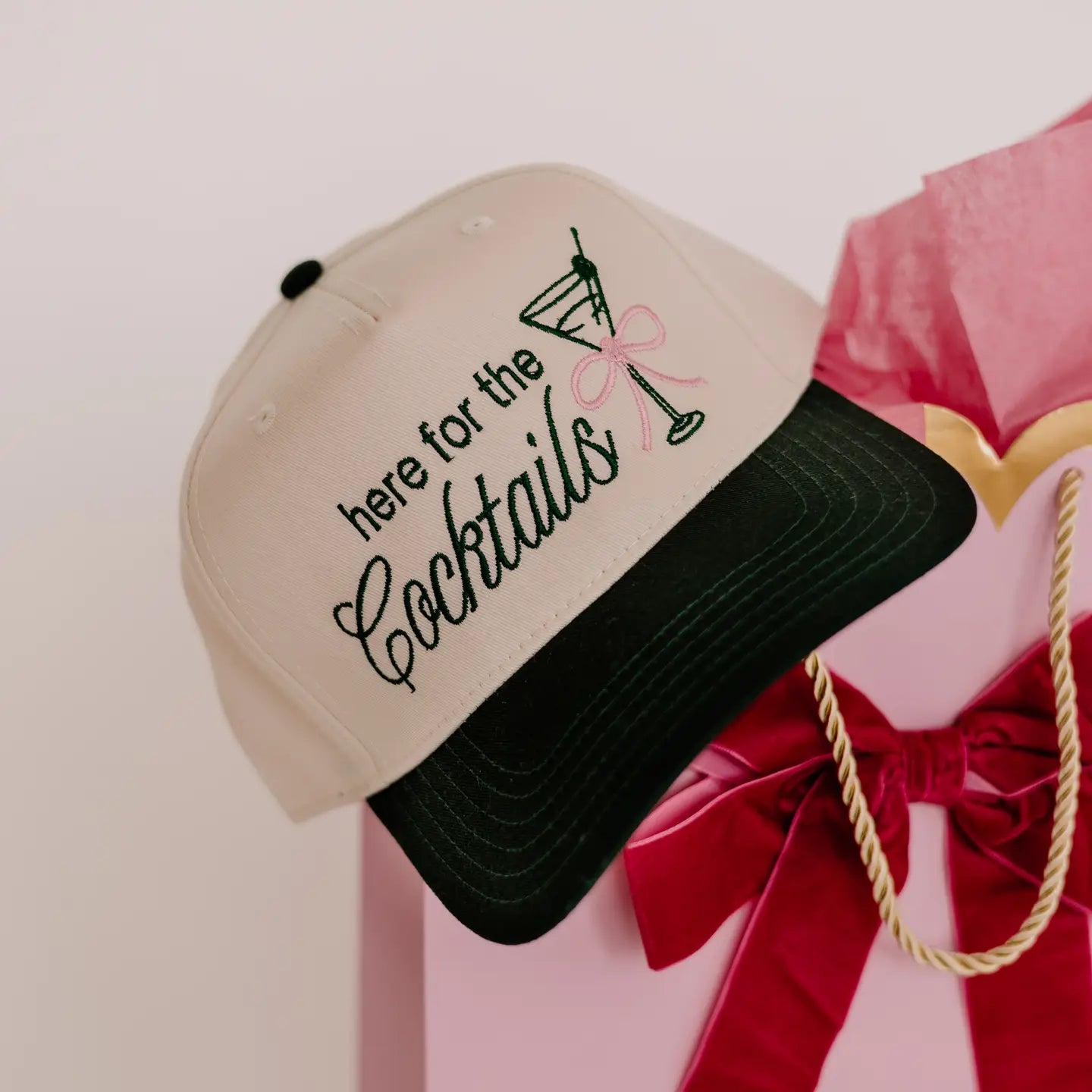 Here For The Cocktails Vintage Trucker's Hat