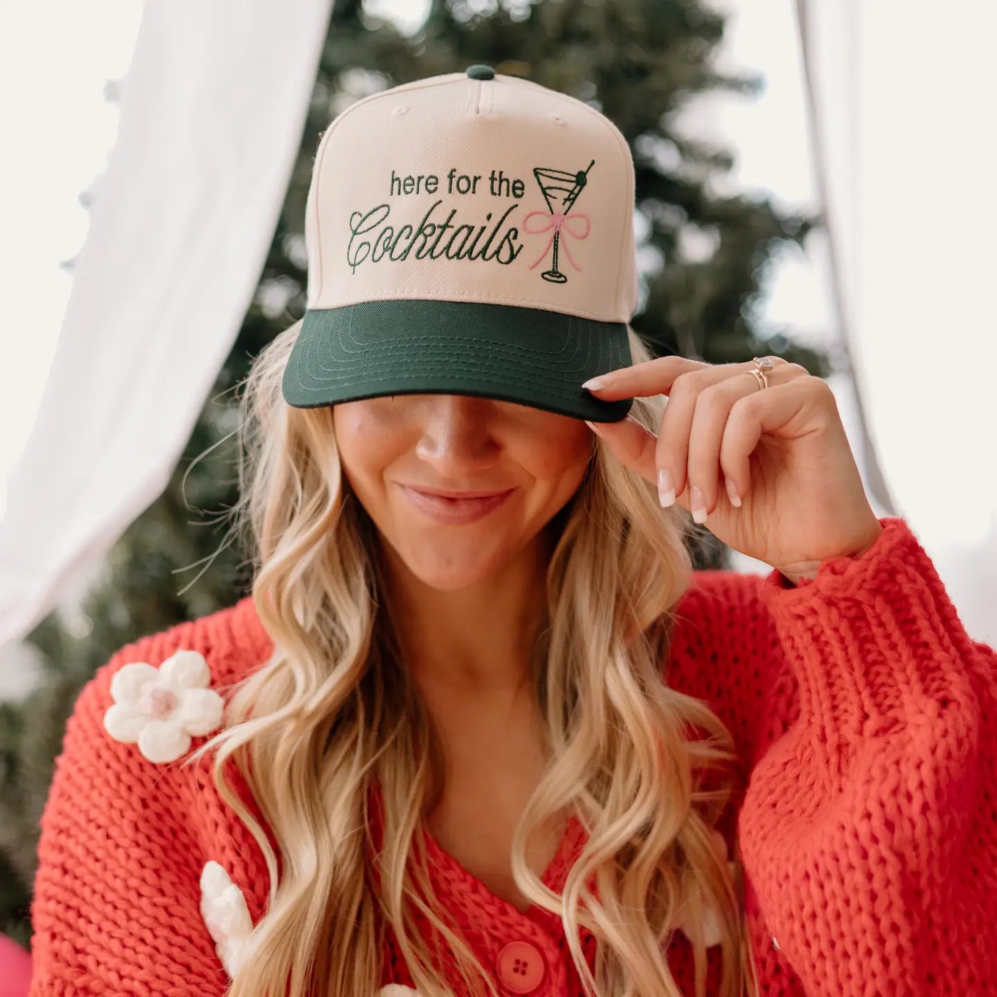 Here For The Cocktails Vintage Trucker's Hat