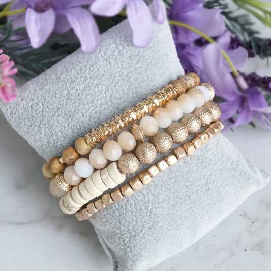 Beaded Neutral Bracelet Set