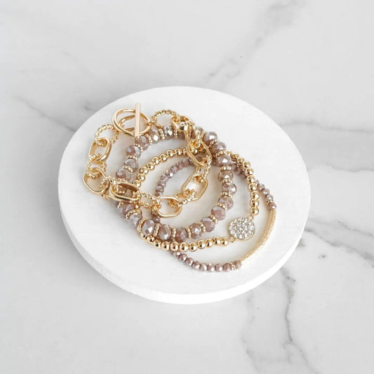 Toggle Bracelet and Beaded Stack Set