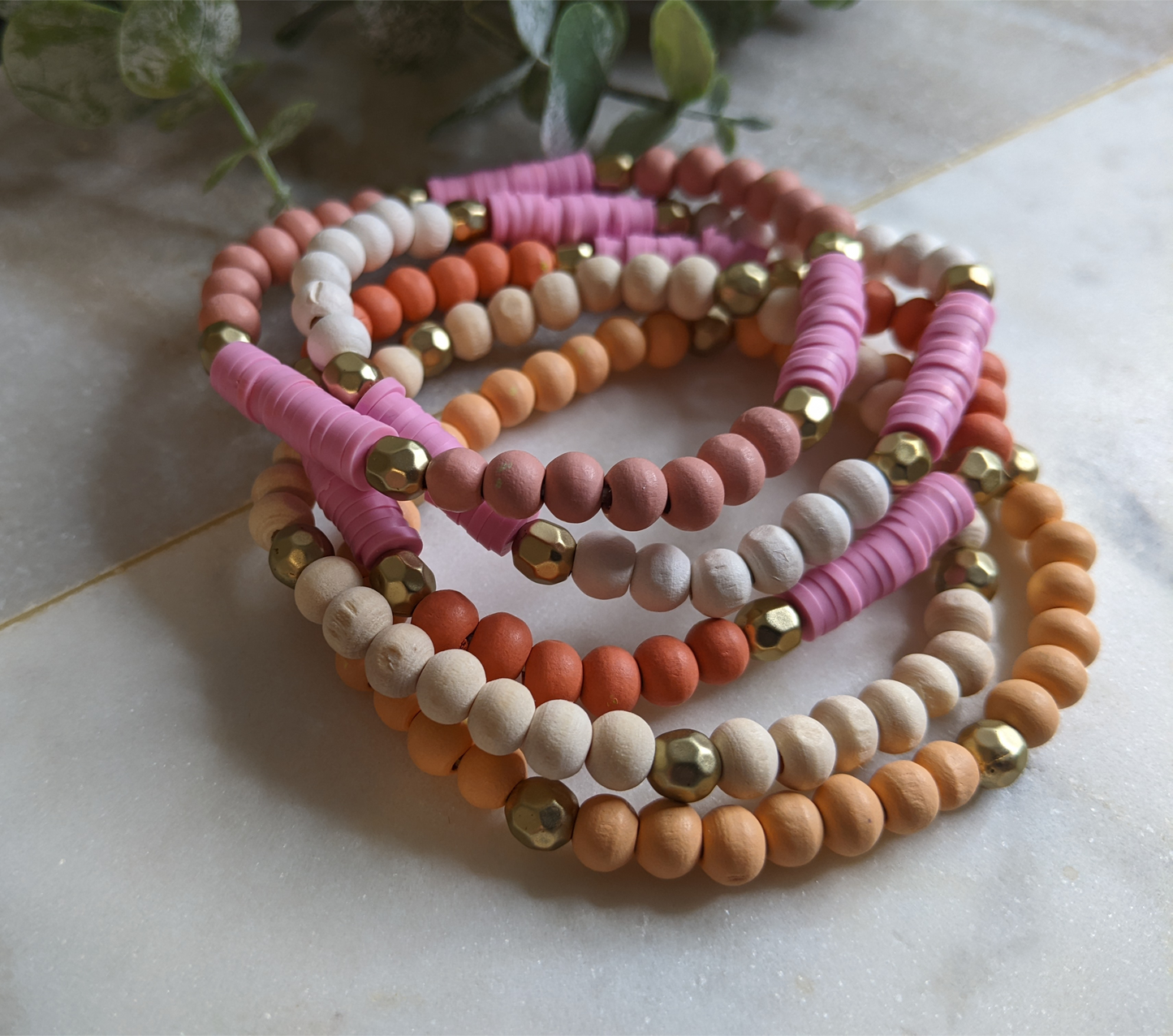Pink Tones Stack Bracelets