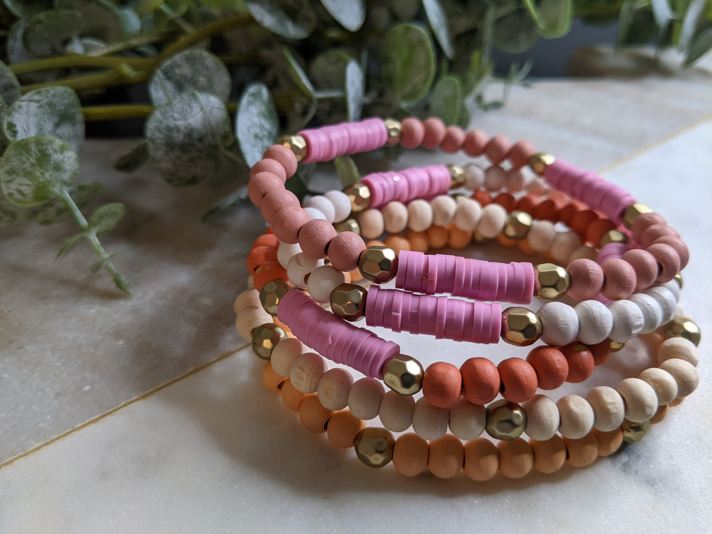 Pink Tones Stack Bracelets